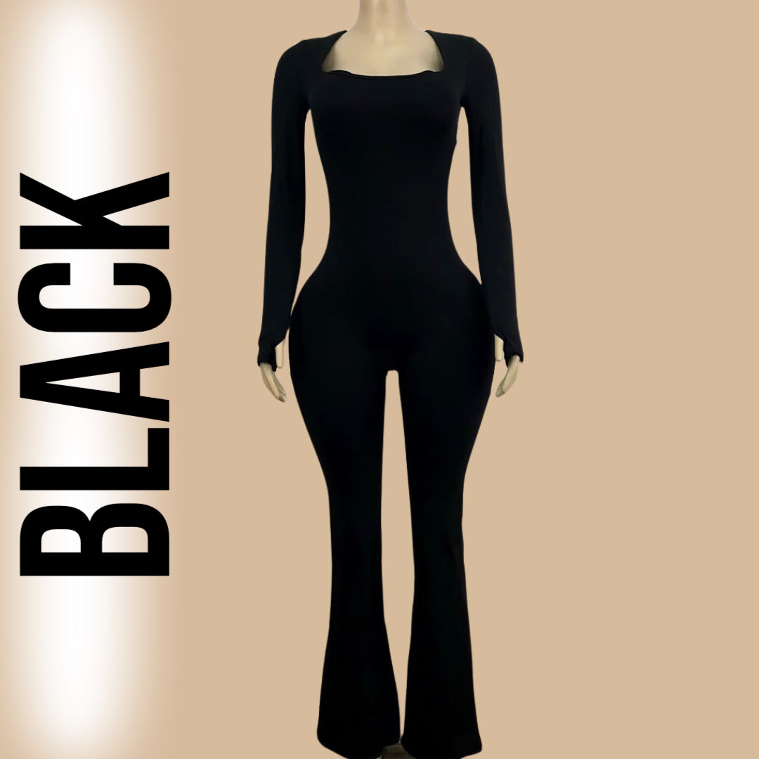 BXB BLACK FLARE JUMPSUIT